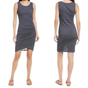 Treasure & Bond Navy Night Heather Ruched Tulip Hem Dress